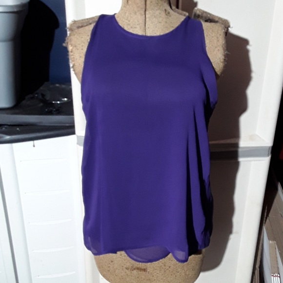 Violet & Claire Tops - Violet  & Claire purple semi sheer split back M